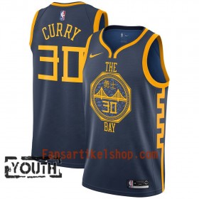 Golden State Warriors Trikot Stephen Curry 30 2018-19 Nike City Edition Navy Swingman - Kinder